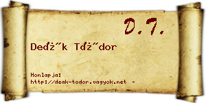 Deák Tódor névjegykártya