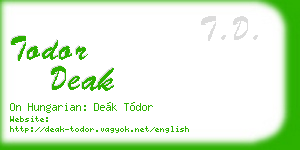 todor deak business card