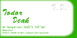 todor deak business card